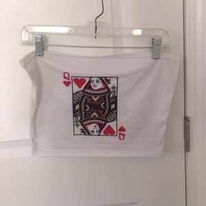 EQ size L queen of hearts tube top